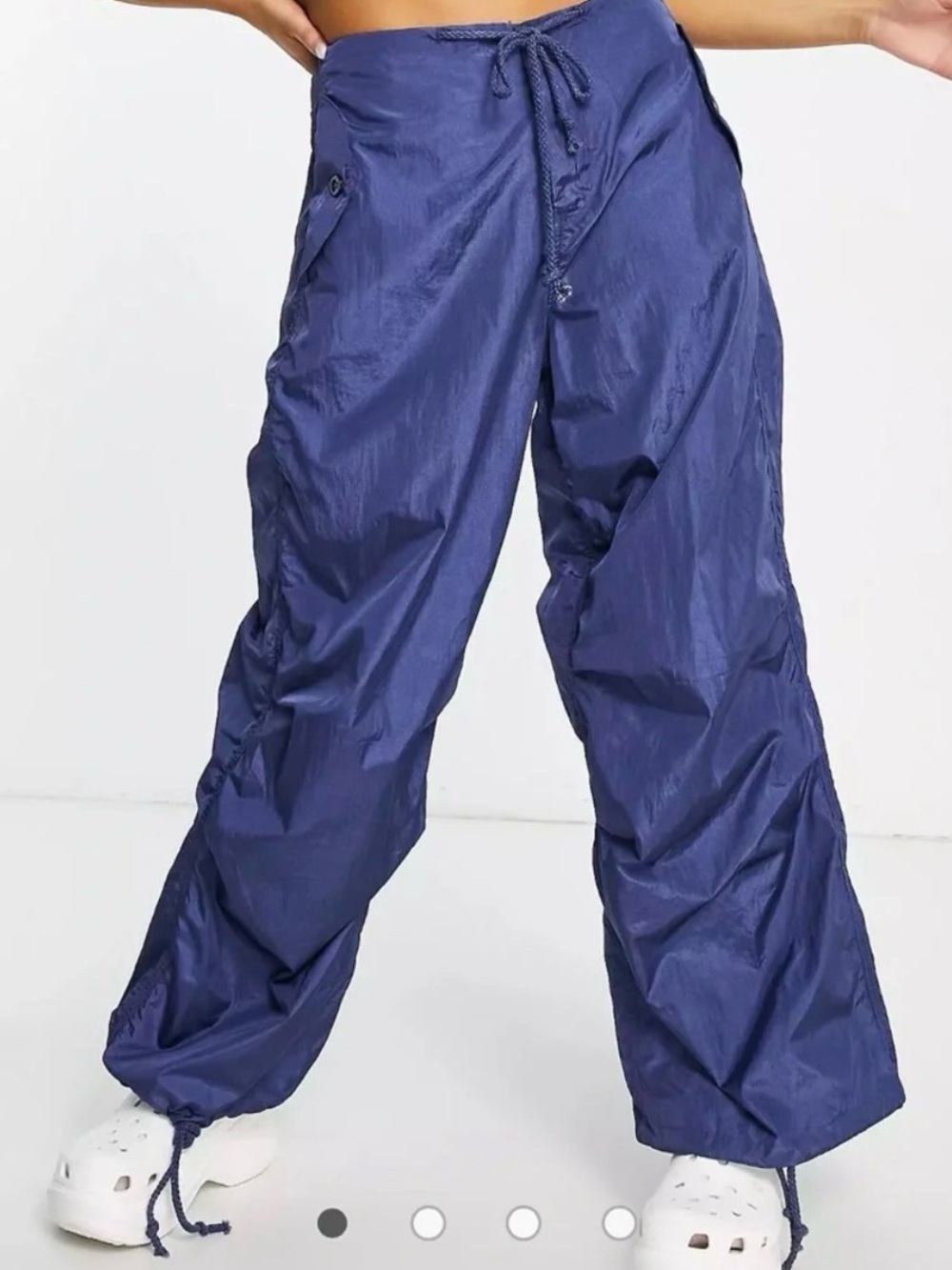 Edikted low rise wide leg parachute pants